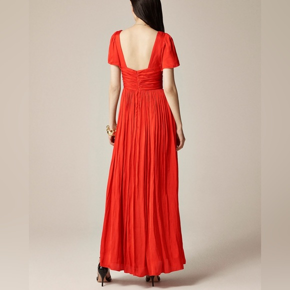 NWT J.Crew Collection flutter-sleeve maxi dress in luster georgette size 4 - Picture 2 of 8